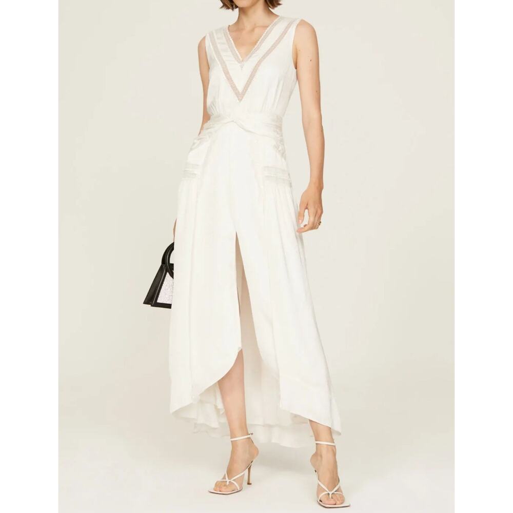 Rent the Runway -Self-Portrait Ivory Lace V-Neck Dress Women’s Size 8